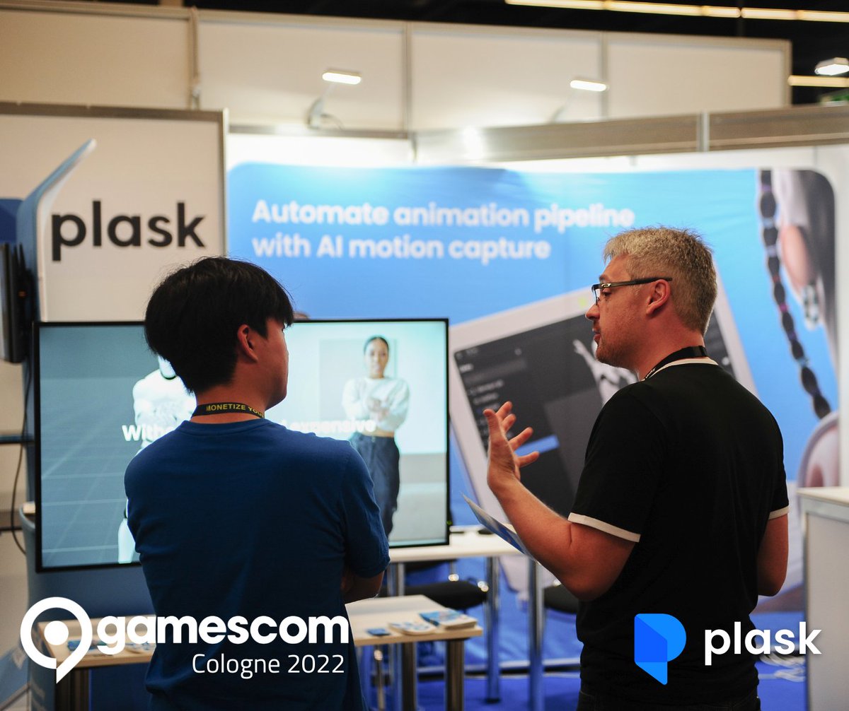 plask_ai's tweet photo. Exciting things are happening at the Plask booth at #Gamescom ๐ฅ
Come and visit us until August 28, Booth C-048B
#3DAnimation #MotionCapture #PLASK #Animation #AI #plask #plaskai #digitalart #3dgraphics #graphicdesign #characterdesign #machinelearning https://t.co/NtMoVX2VIh
