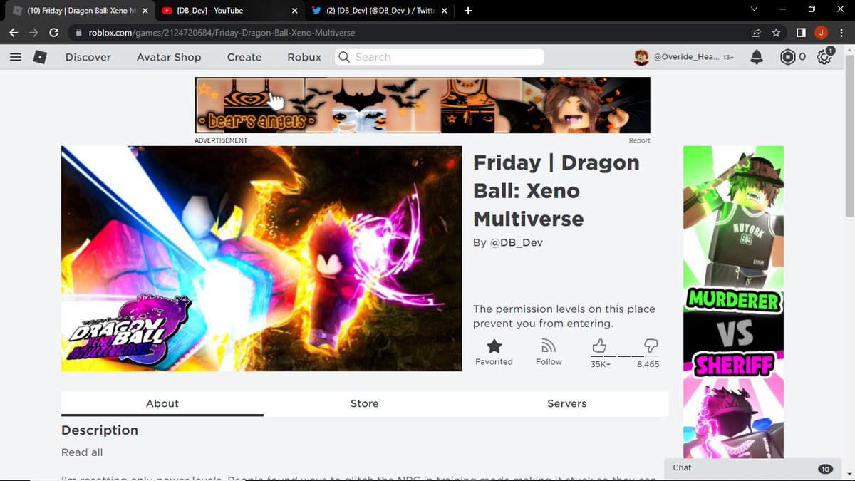 SlayersGreat's tweet photo. @DB_Dev_ so u re-opening tommorow honestly i didnt have anything to play without this game on roblox so happy its back https://t.co/r6xY18yaa2