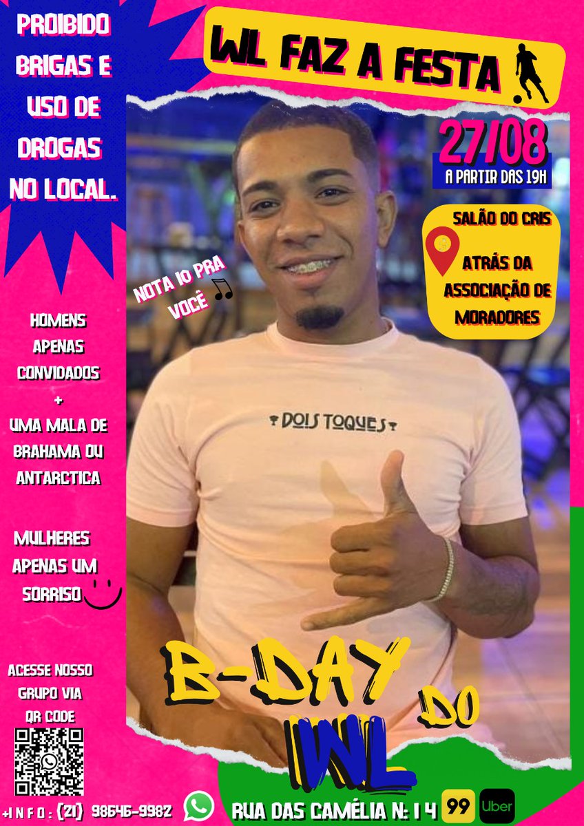 paullo_ph22's tweet photo. __*WL FAZ A FESTA* __ 

     ❌  ATENCÃO  ❌
      MUDOU O LOCAL 
MAS O RITIMO E O MESMO

Dia 27 e logo ali ,
Vem pra revoada amor 

Meninas: Chamem as amiguinhas 

Os amigos só convidados , 
e não esqueçam do seu
 Pack de cerveja !! 

Agita que e revoada amor 🎊🕺🏽💃 https://t.co/eCwXW5iXSI