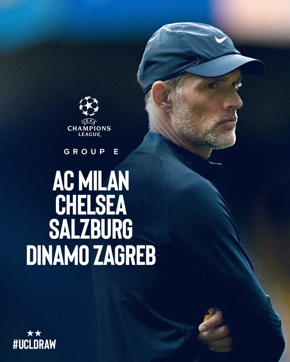 ChelseaFC's tweet photo. Group E is complete! 

⭐️⭐️ #UCLdraw https://t.co/J8RBSQYp0S