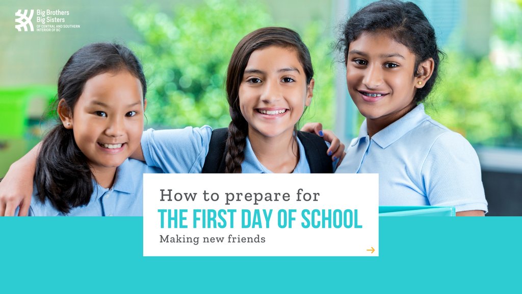 bbbscsi's tweet photo. The first day of school is coming up quick -- so here are a few tips for kids to make new friends fast! ⁠

Share your other tips for making new friends! ⬇️
⁠
#BBBS #BBBSCSI #IgnitePotential #BiggerTogether  #EmpowerPotential #SpreadTheLove #YouthMentoring https://t.co/sc7VKiydsv