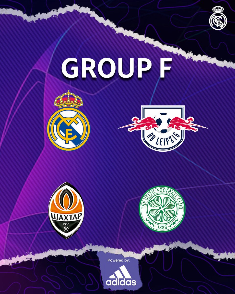 realmadriden's tweet photo. ✨🆚 Our @ChampionsLeague 2022/23 group!
🇪🇸 @realmadriden 
���🇪 @RBLeipzig_EN
🇺🇦 @FCShakhtar_eng
🏴󠁧󠁢󠁳󠁣󠁴󠁿 @CelticFC 
@adidasfootball | #UCLdraw | #UCL https://t.co/xTThYCIUr7