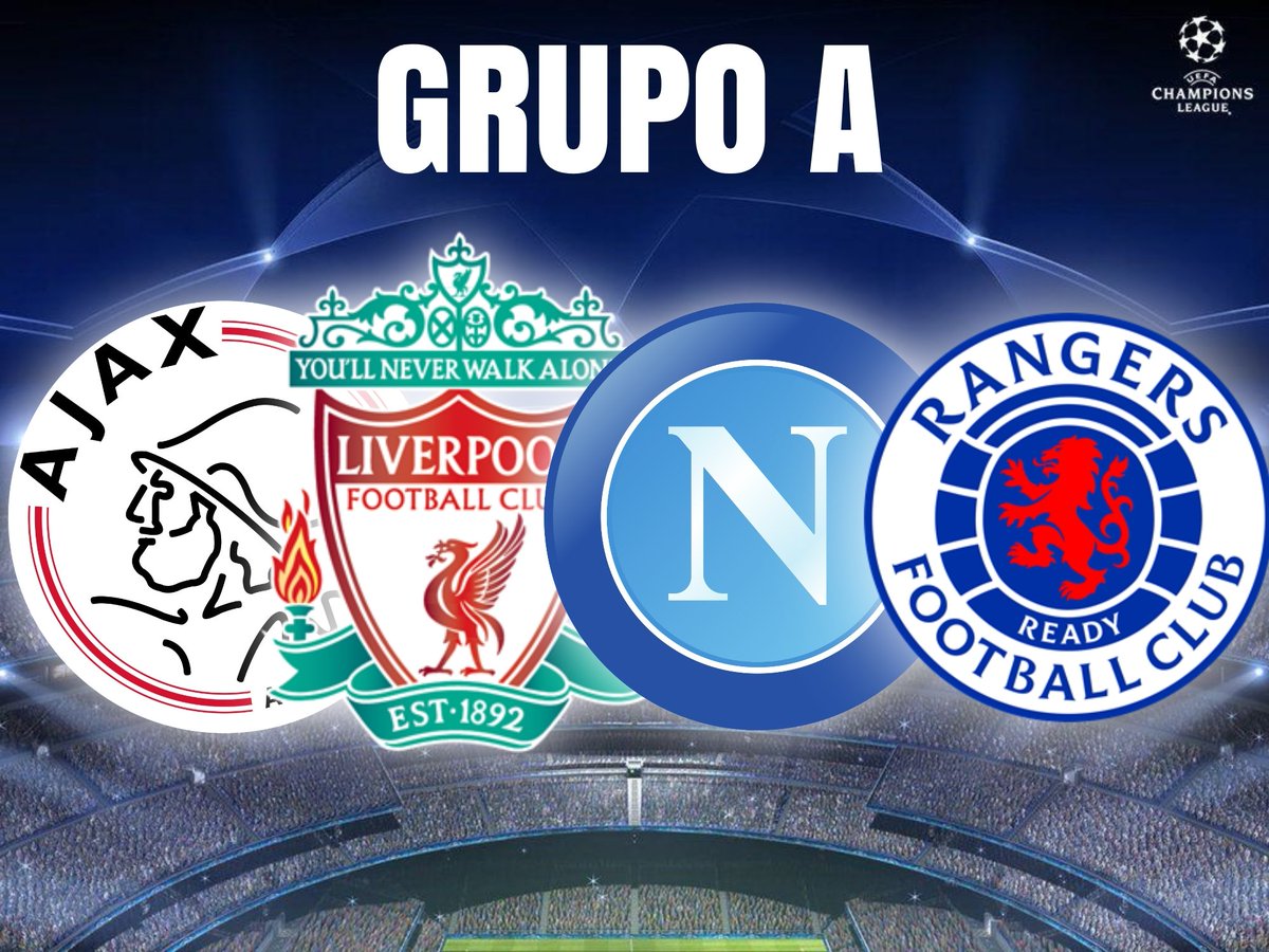 Grupo A

<a href="/AFCAjax/">AFC Ajax</a>
<a href="/LFC/">Liverpool FC</a>
<a href="/sscnapoli/">Official SSC Napoli</a>
<a href="/RangersFC_ESP/">Rangers FC</a>

Que les parece?

#ForzaNapoliSempre
#Champions
#Napoli