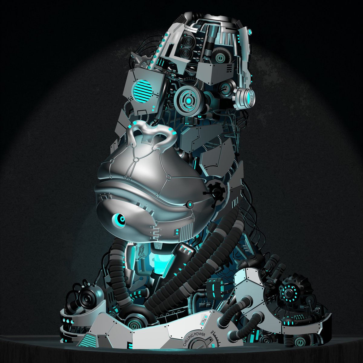 Time for me to show what I can do for the #CNFTCommunity. Follow so you see what I make next.
For the <a href="/ChilledKongs/">Chilled Kongs</a>, a 2.5D / 3D version of their super android. This took 60+ hours to make over 20 days. Any likes and retweets are appreciated.