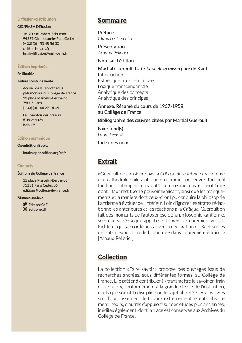 Arnaud Pelletier (@arnpelletier) on Twitter photo 2022-08-25 17:19:23 Heureux d'annoncer mon édition de ce grand cours sur Kant au Collège de France : 'Martial Gueroult, La Critique de la raison pure de Kant', @EditionsCdF, 8 sept. 2022 #Kant #agregation #philosophie @cdf1530 Heureux d'annoncer mon édition de ce grand cours sur Kant au Collège de France : 'Martial Gueroult, La Critique de la raison pure de Kant', @EditionsCdF, 8 sept. 2022 #Kant #agregation #philosophie @cdf1530
