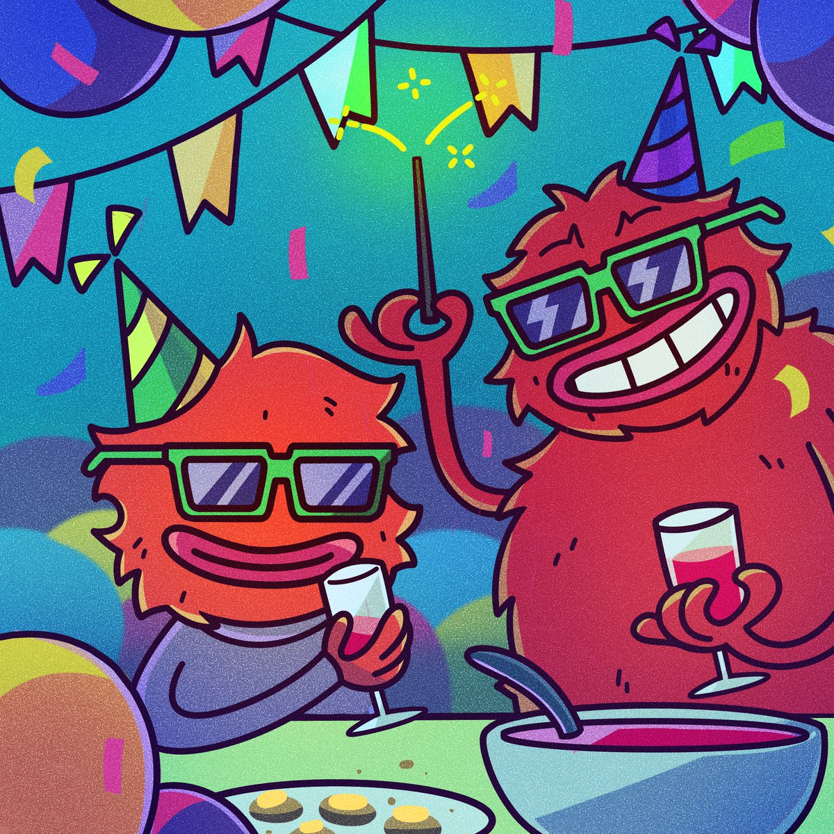 wolfilandnfts's tweet photo. Here is a little artwork from @hermanarobot to celebrate the success of @apa_nft! 🌟

Party Animals is one of the biggest NFT projects on #AVAX, inspired by the original 2021 Wolfi meme, which became popular among the #Avalanche community at that time. 🥰

#AVAX  #AVAXNFT https://t.co/8pOTyGEeQM