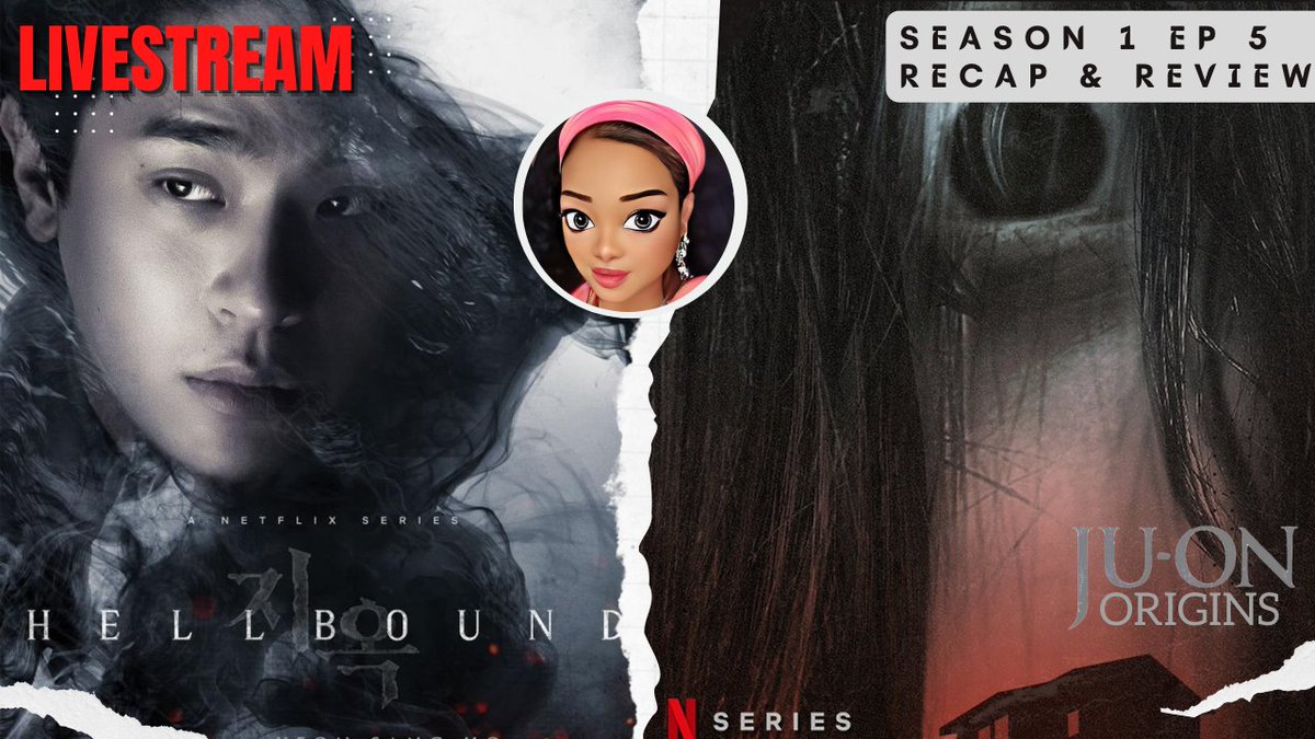 WDIJW's tweet photo. Live @ 4:15p PST | 6:15p CST
7:15p EST | 12:15a BST Thursday!
Hellbound | Ju-on: Origins Review
Let's discuss episode 5 of both.
https://t.co/XlFHPtydSH
#hellbound #hellboundnetflix
#juon #juonorigins https://t.co/q5KUganq00