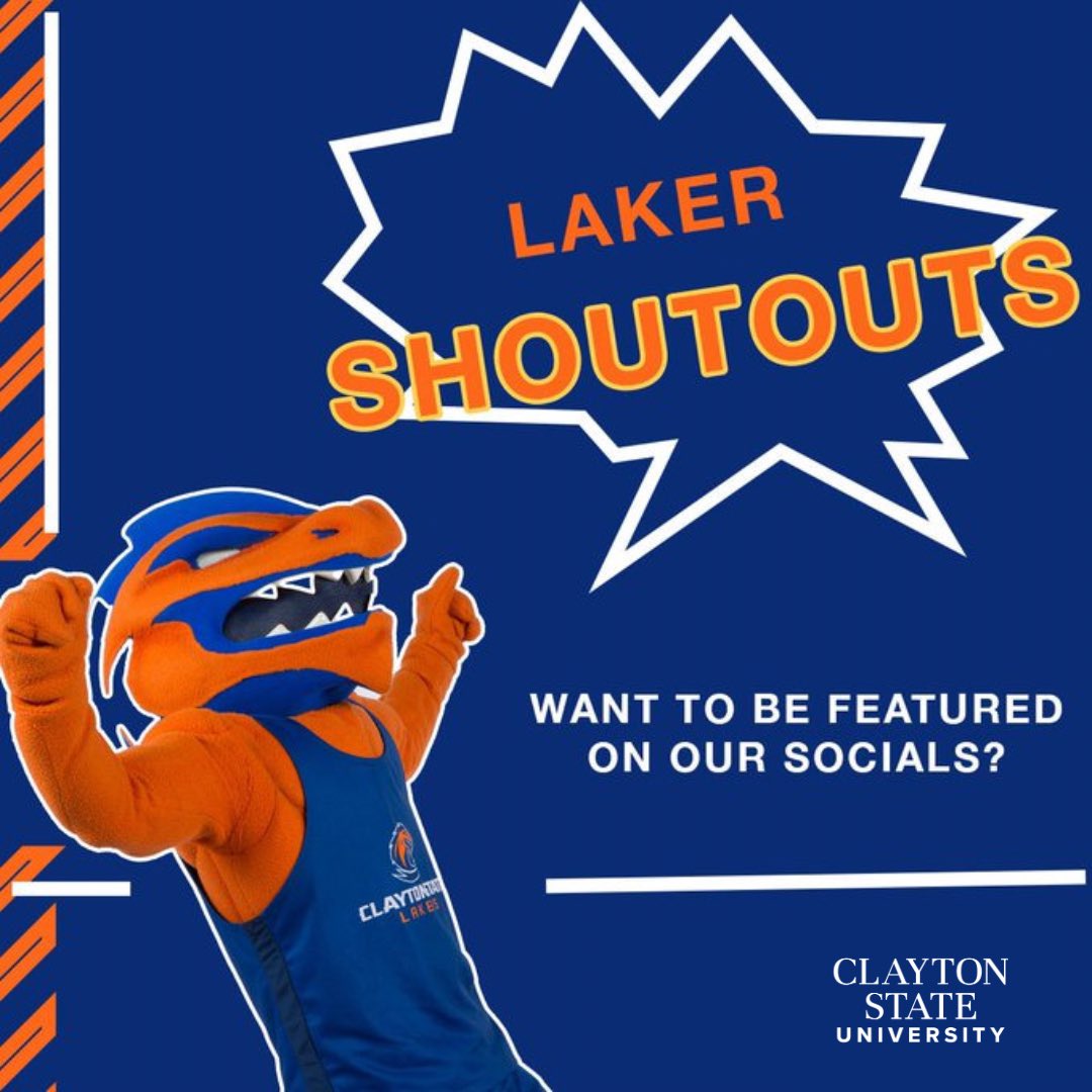 Hey Lakers, want to be featured on our social media accounts? 
DM us a good 🤳🏽 in CSU swag (if possible) along with your name, class level, major, hobbies, and why you chose CSU! #claytonstate #spreadtheword #claytonstate26