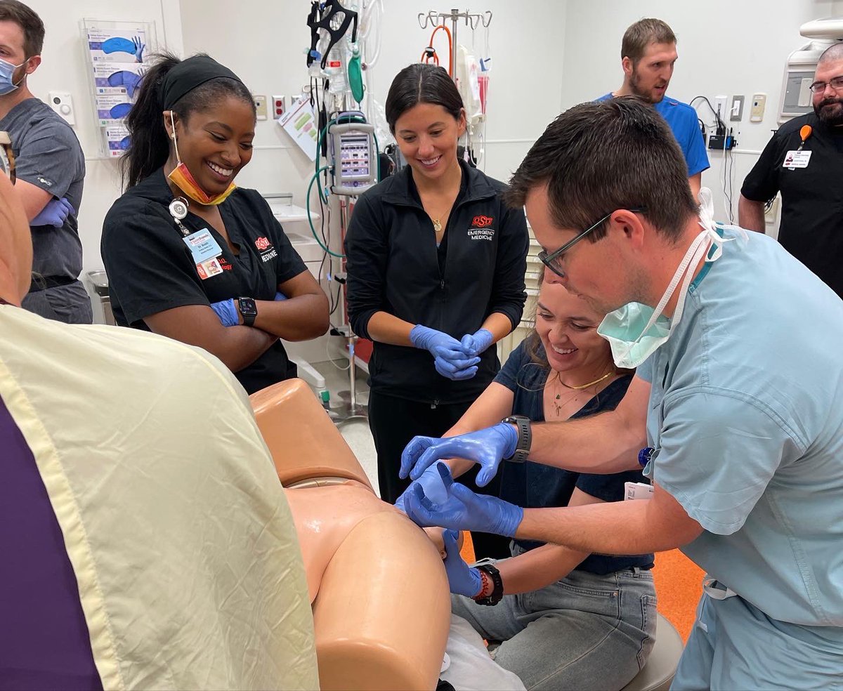 Okstate_EM_Res's tweet photo. Just catching babies! 🐣We are so lucky to get to work closely with our awesome OB/GYN team! #simlab #osuem #osuobgyn https://t.co/oUDIBcuK1a