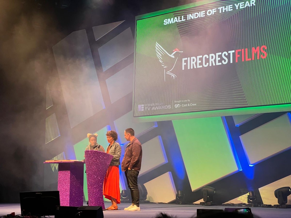 Just blown away to be named Best Small Indie at the Edinburgh TV Festival. We have an incredible team. If only they could all be on this stage too. They are brilliant.