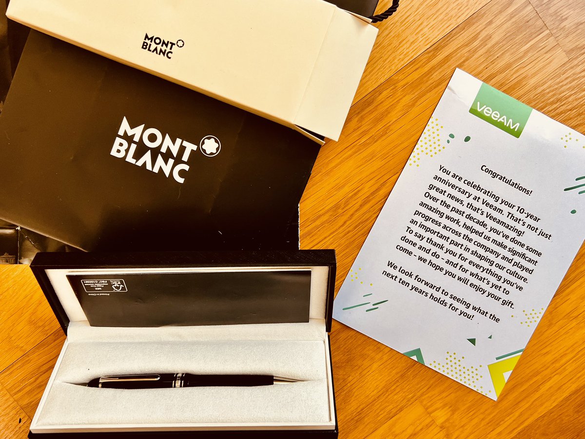 Very thankful for my 10 years anniversary gift from Veeam Software -  what a great time and still dreaming of the very early days. With all that growth we maintained a lot of that spirit.