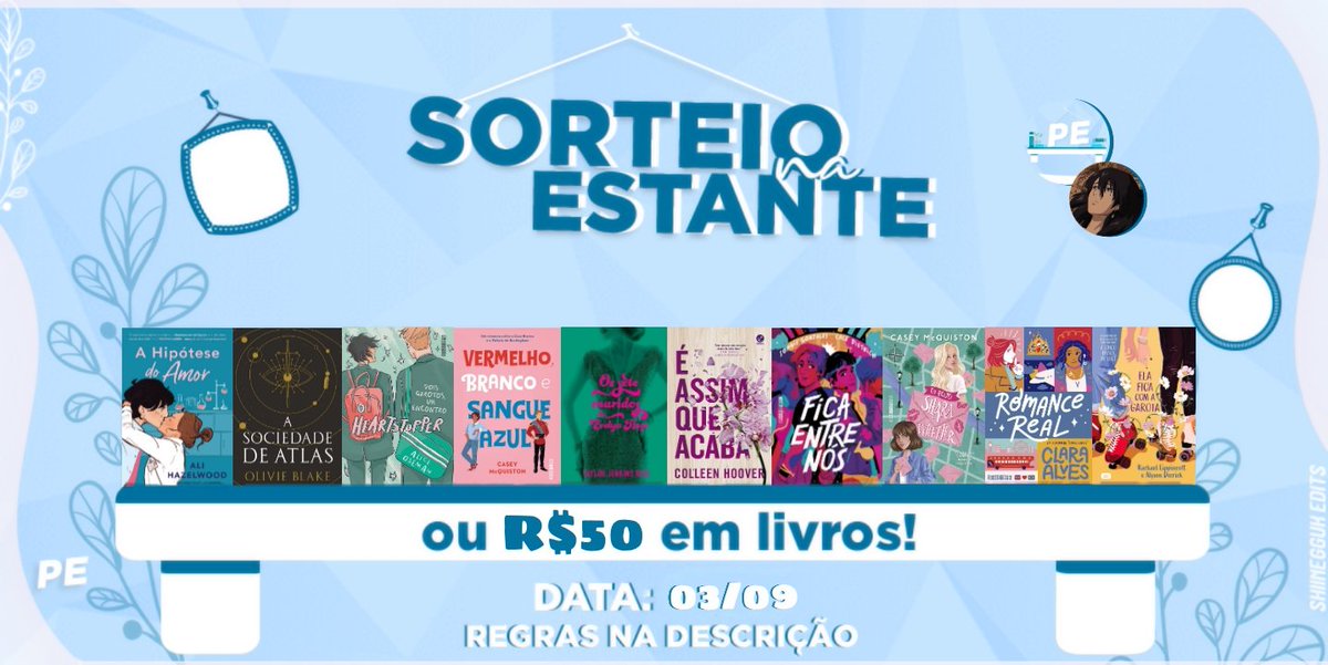 PromoEmEstante's tweet photo. — Sorteio de Livro 🥳
Um livro da imagem, um ganhador: ou R$50 em livros da sua escolha!
Regras:
– Seguir @PromoEmEstante e @soueuvickys;
– Rt (sem citar) e fav;
– Comentar a opção escolhida + a tag #SorteioParceriaPE.
✨️ Resultado em: 03/09
(Leia a sequência👇🏼) https://t.co/eAySWg616t