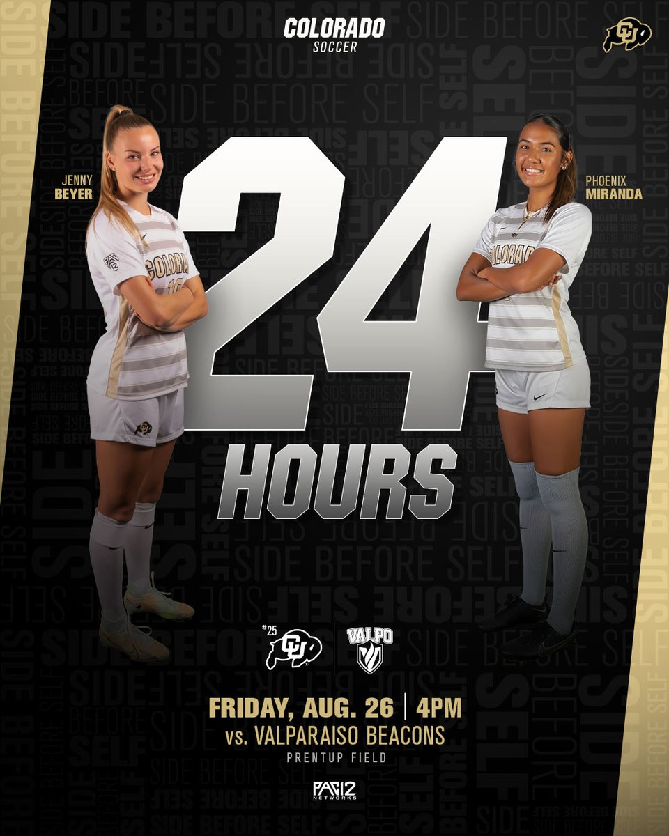 2️⃣4️⃣

The following event takes place at 4 p.m. MT

#SideBeforeSelf // #GoBuffs