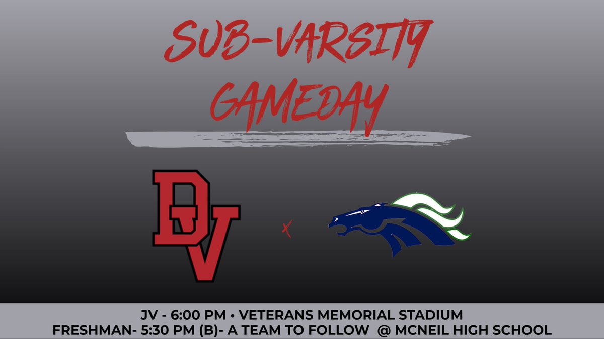 🚨Thursday Night Football  
    Game #1
McNeil vs Del Valle        
       <a href="/DVCardinalsFB/">Del Valle Football</a> 
   | #Brotherhood #txhsfb |