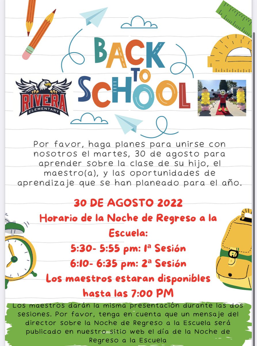 MrsRentEst's tweet photo. We are excited to invite you to BTSN @RiveraERUSD! Join our awesome Teachers 👩🏻🏫 and staff as you visit classrooms and hear all about what Rivera has to offer! We look forward to hosting you! @RiveraPto @ElRanchoSchools
📚 #RiveraRocks https://t.co/O9QVRGAFZi