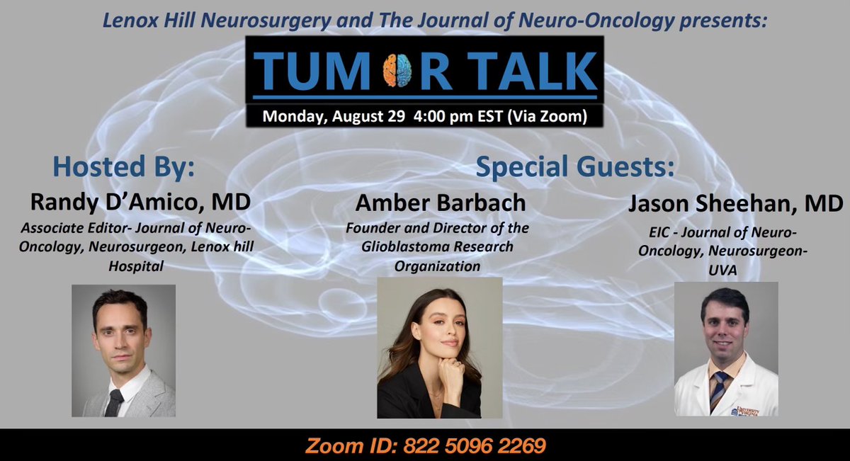 glioblastomaorg's tweet photo. Join us Monday on #TumorTalk as we sit down with @RandyDAmico_MD  and @JNeurooncol  to discuss all things GBMRO. You won’t want to miss this! ✨ https://t.co/7dzKwj5Oxv