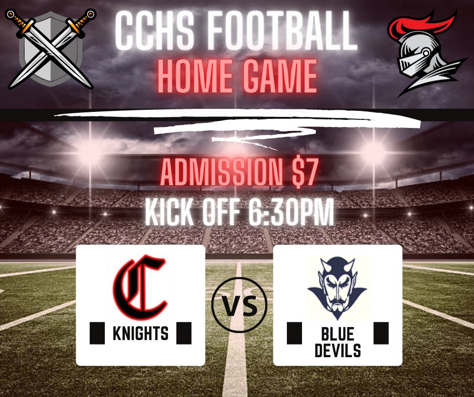 CCHS_KnightsFB's tweet photo. @CCHS_KnightsFB vs @FUMAAthletics 
Friday night is Hawaiian Night. Students, we want to see those amazing Hawaiian outfits!!
Add a little green for the Walker family and you are set!  
Game time 6:30pm
Gates open at 5:00pm
💚Please remember a canned food item! https://t.co/SCrvL6b8k5
