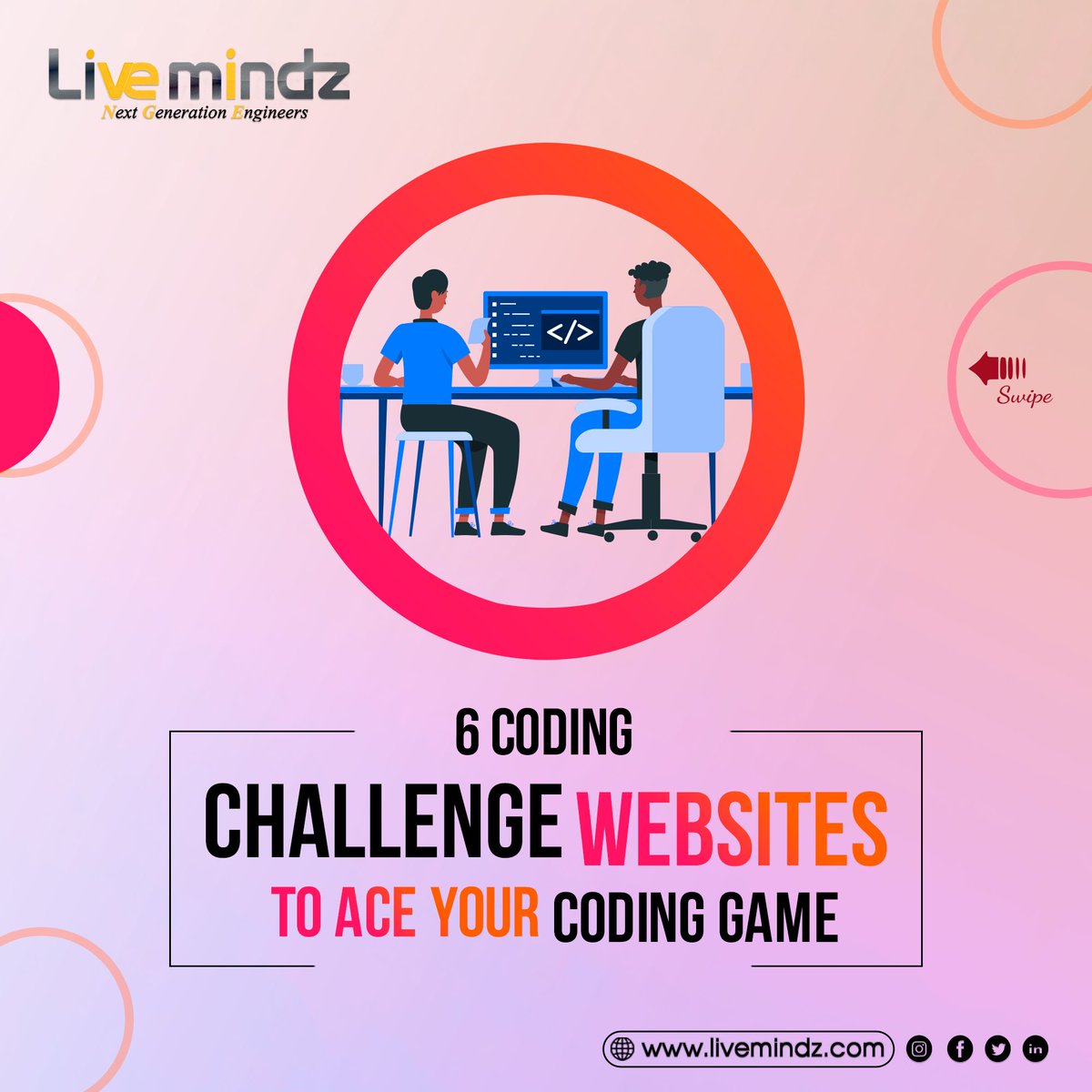 Livemindz1's tweet photo. Here are some coding challenge websites that will help you improve your skills. Join Livemindz to get your dream job in tech. Visit https://t.co/YQ90PL77dj

#job #tech #help #coding #livemindz #career #programmer #tech #digitaltransformation https://t.co/vF7xosz2iw