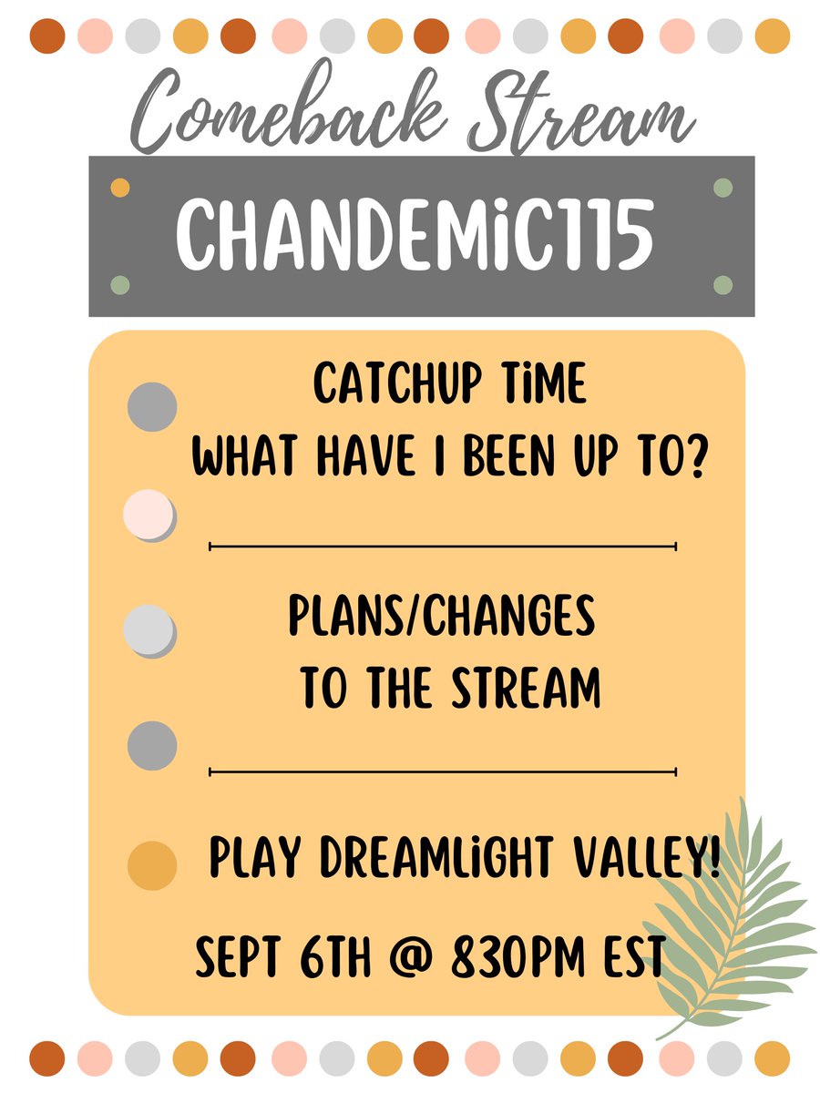 chandemictv's tweet photo. I have chosen a date to start streaming again! It's been 6months, I hope I remember where the go live button is lol. Come join me for a little catch up &amp; some Disney Dreamlight valley which drops on the same day! #twitch #twitchstreamer #TwitchPartner #DisneyDreamlightValley https://t.co/ljjmAJwNZ7