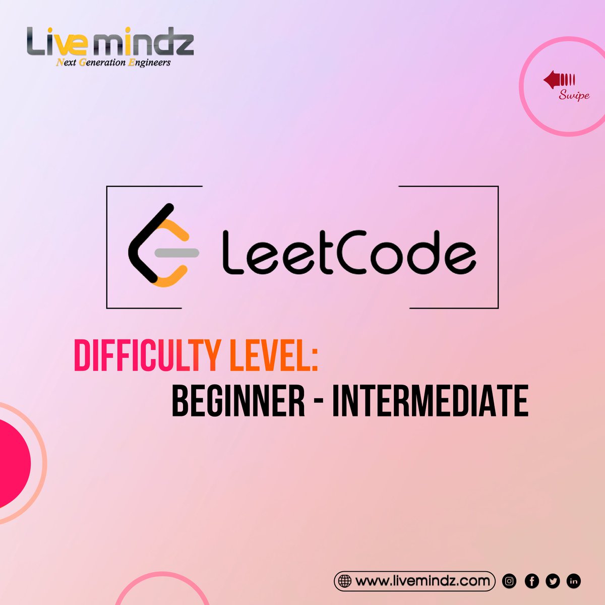 Livemindz1's tweet photo. Here are some coding challenge websites that will help you improve your skills. Join Livemindz to get your dream job in tech. Visit https://t.co/YQ90PL77dj

#job #tech #help #coding #livemindz #career #programmer #tech #digitaltransformation https://t.co/vF7xosz2iw