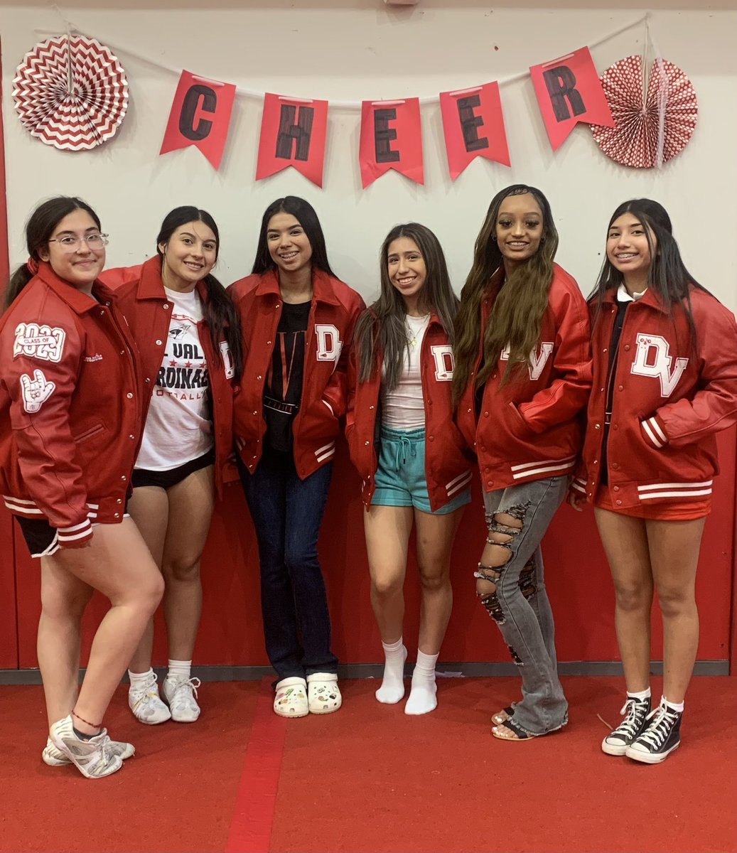 DVCardinalCheer's tweet photo. Veterans received their letterman jackets today!! #hardwork #dedication #cheernation @DVISD_DVHS @CoachBA1010 https://t.co/7HB6zZBEa4