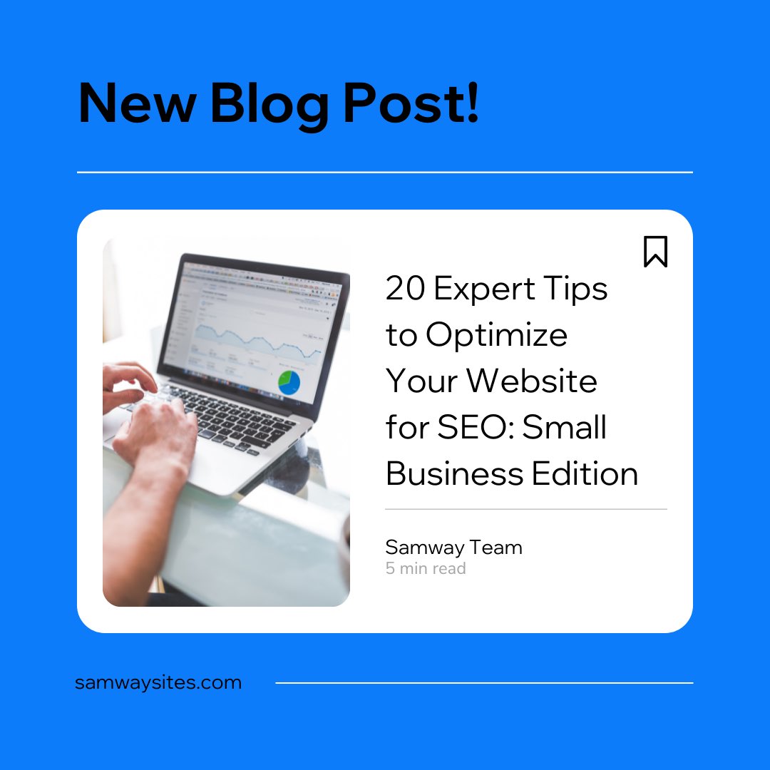 samwayofficial's tweet photo. We’re providing 20 free tips on SEO for small businesses! Check out our guide to learn more:

https://t.co/9P4y4LVisK https://t.co/3NFXwTAHjT