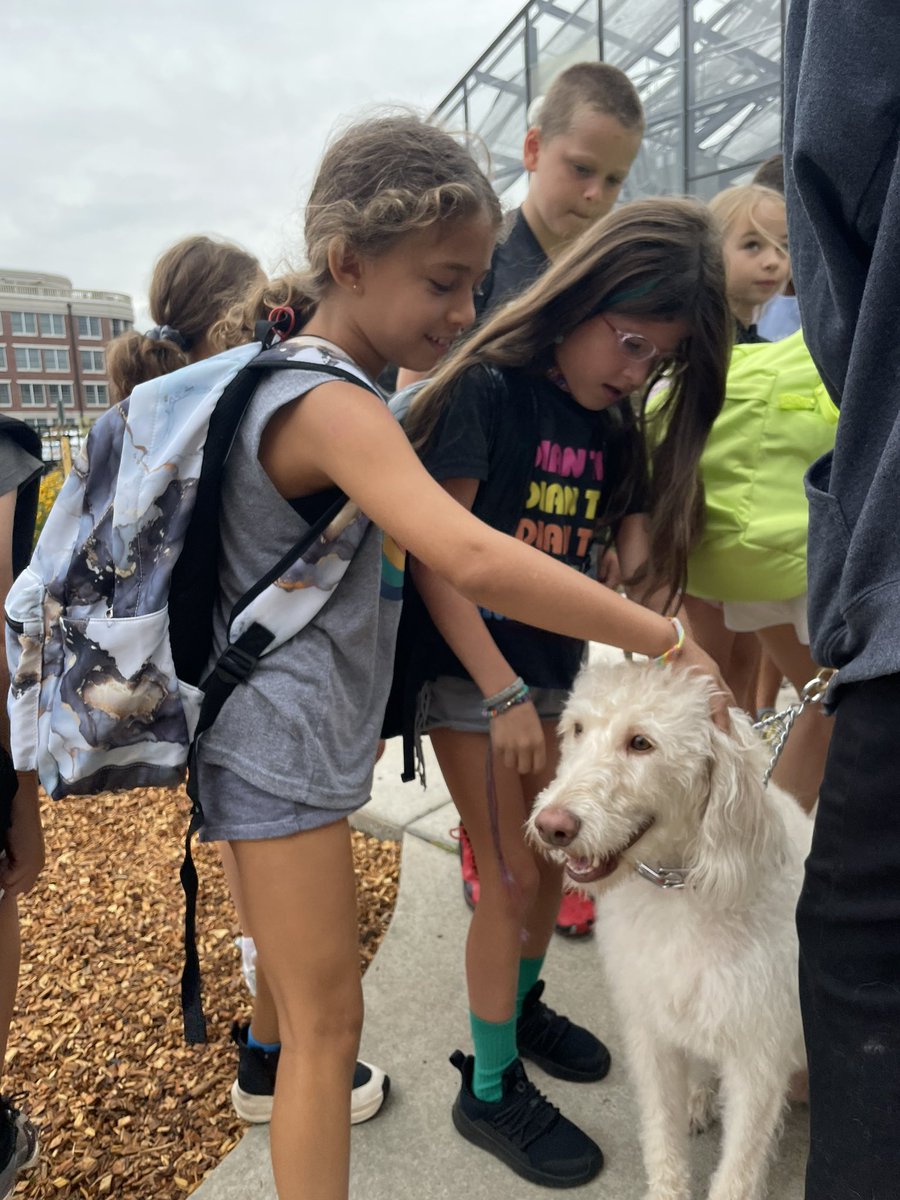 Thank you <a href="/canines4comfort/">canines4comfort</a> for the sweet start to our morning! 🐾Students loved having the therapy dogs welcome them to school today! #112Leads