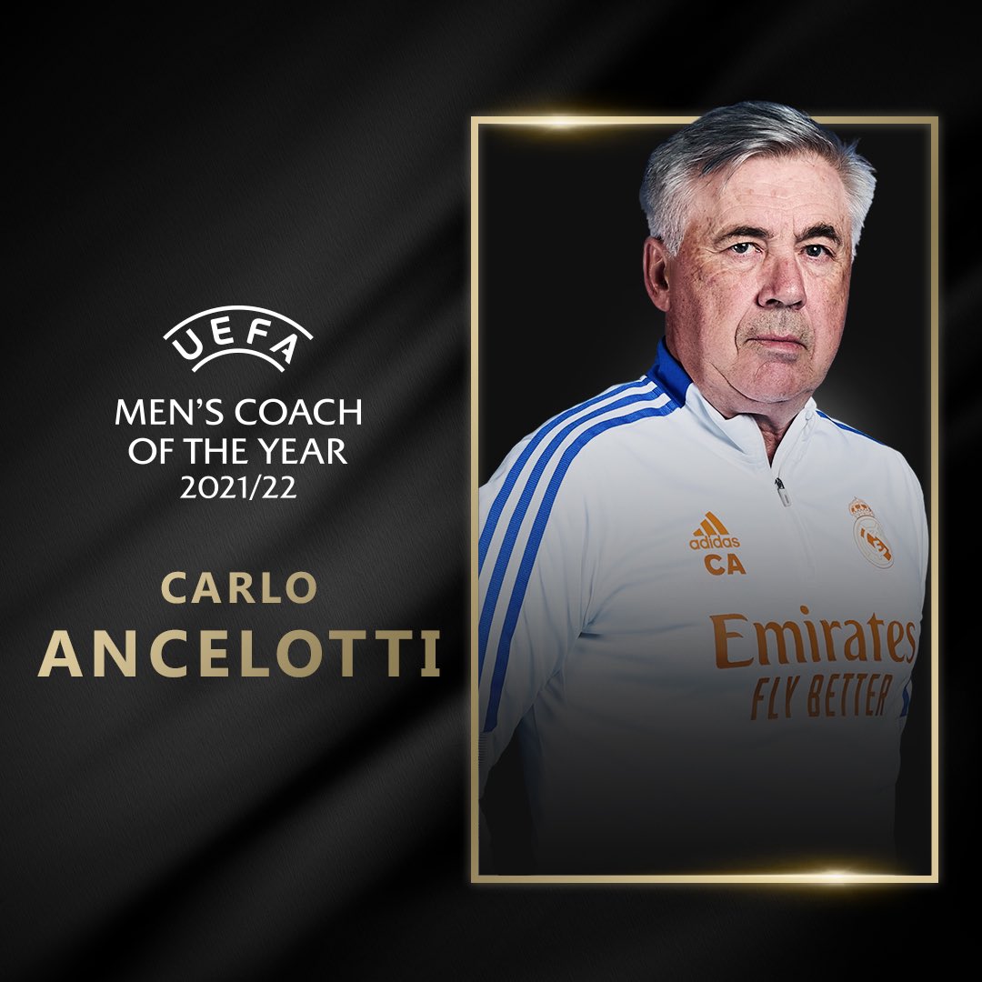 prncfb's tweet photo. 🏅UEFA年間最優秀監督
アンチェロッティ(@MrAncelotti)

🏅UEFA年間最優秀選手
ベンゼマ選手(@Benzema)

おめでとうございます🎊🎊
 #RealMadrid https://t.co/2jMUSX9Te1