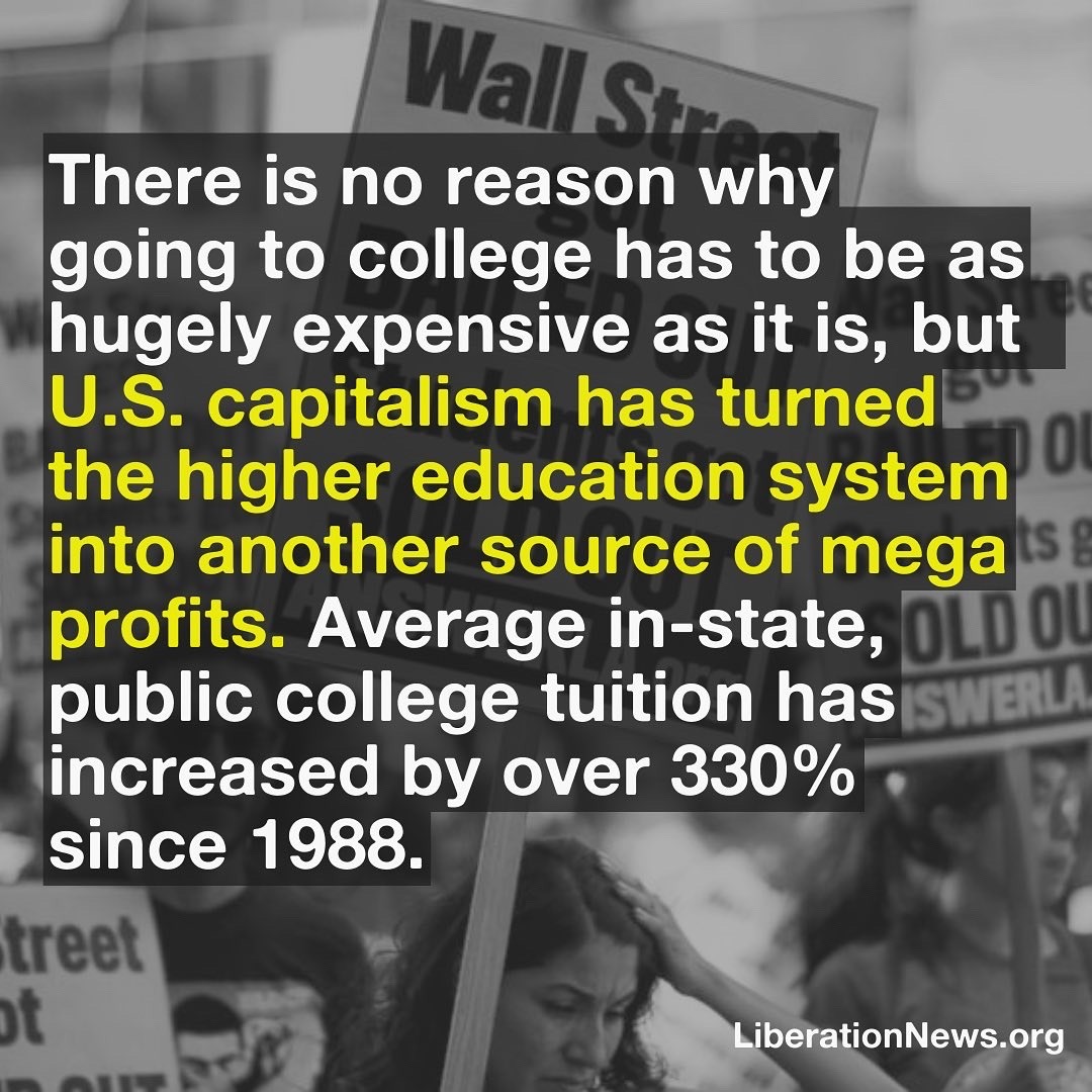 PSLDFW's tweet photo. Education is a right—it shouldn't be treated as a source of mega profits! https://t.co/vjeUk2o0ID