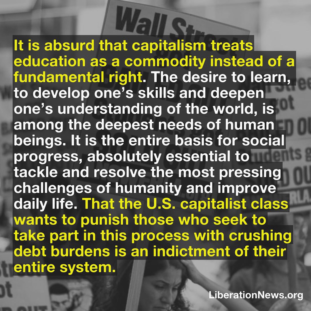 PSLDFW's tweet photo. Education is a right—it shouldn't be treated as a source of mega profits! https://t.co/vjeUk2o0ID