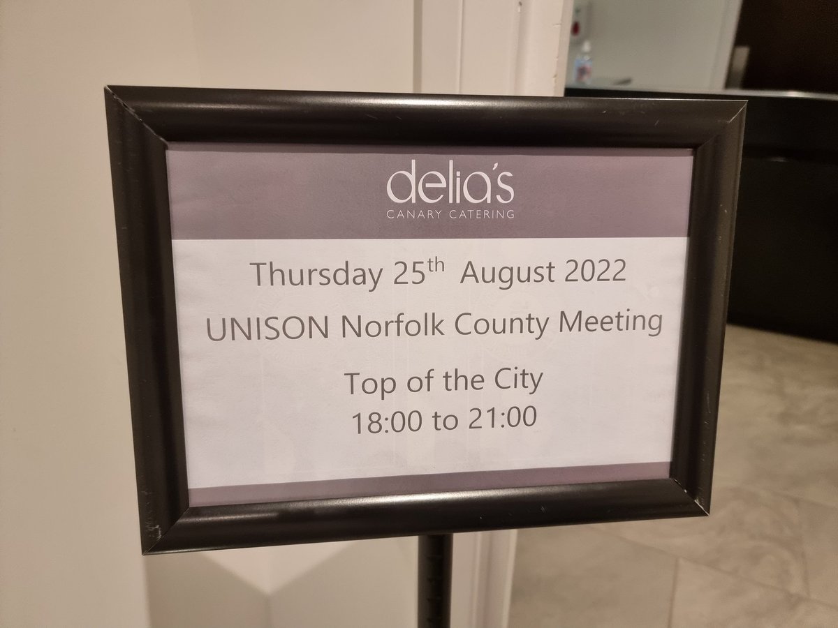 C4meronM4tthews's tweet photo. Bit of a different venue for this evenings Norfolk County All Members Meeting on fighting for Fair Pay @UNISONEastern https://t.co/skK0D2tW2v