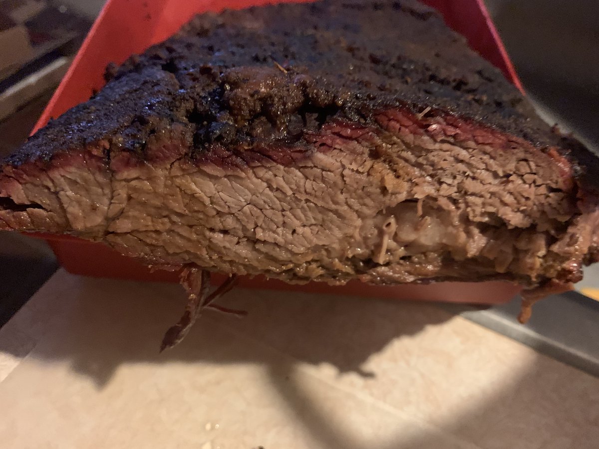 realNannerzz's tweet photo. Got a smoker late summer after drooling over @Lunchbox_plays amazing pics of smoked meats and have absolutely loved it so far... My third brisket results, couldn't ask for better. https://t.co/wXY9kLBGmh