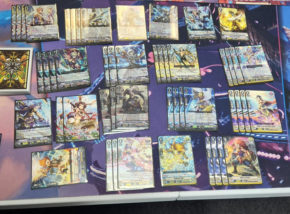 TeamGenVG's tweet photo. Gotham City Games V Premium Tournament Aug 23, 2022:
🥇 Alec - Chaos Messiah
🥈Jake - Gurguit
🥉Eric - Battle Sisters
🏅 John - Astral Poets
The virgin 3 marker turn one vs the Chad 8 attack double volko high roll in the finals 😎
#VGtopdecks #cardfightvanguard #VPremium https://t.co/EaFfkdH1dh