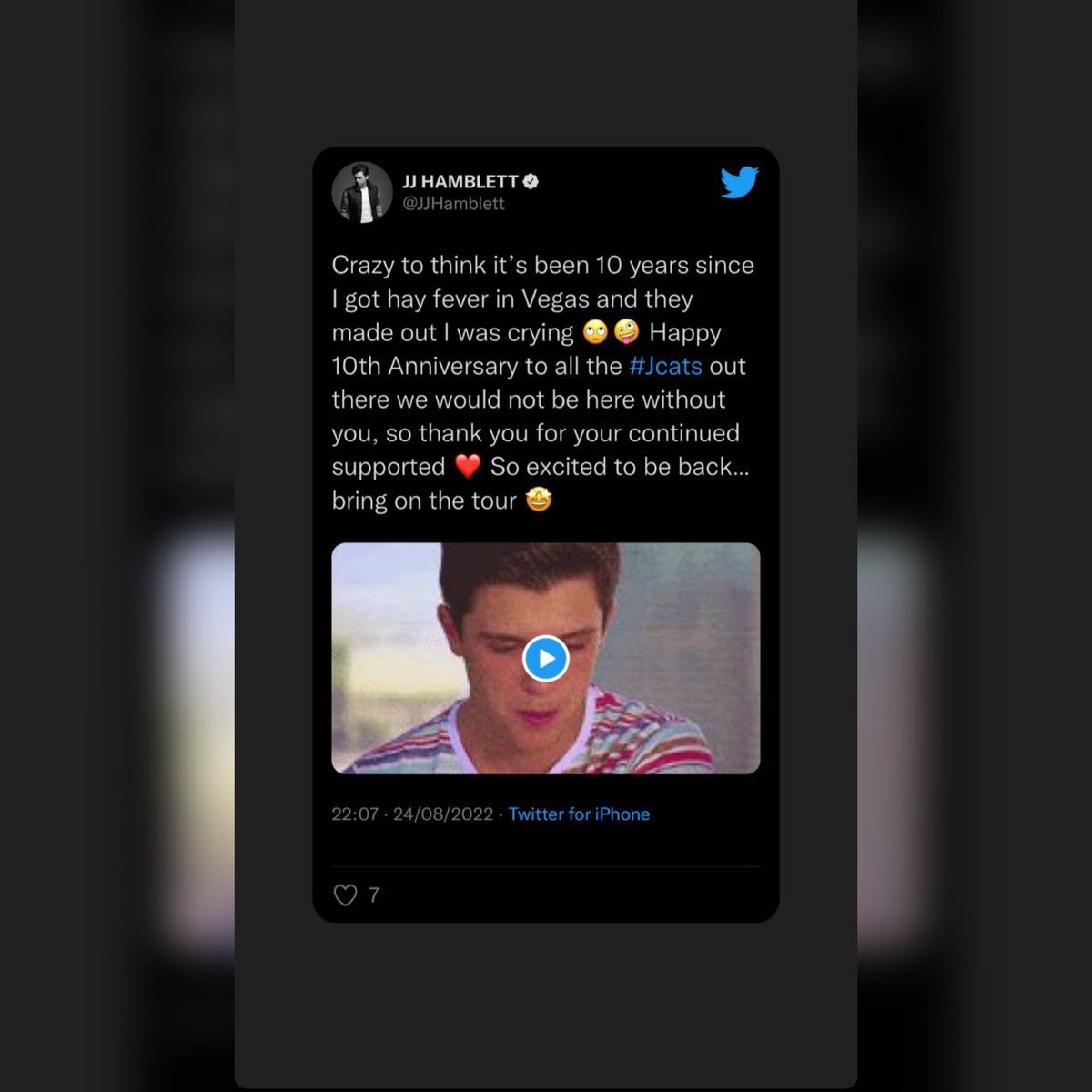 JjHupdates's tweet image. JJ via his Instagram story yesterday (24/8/2022)  @jjhamblett #JJhamblett