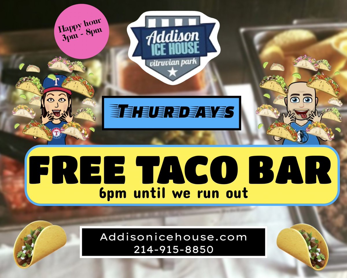 ATown_IceHouse's tweet photo. Free tacos!! https://t.co/PxZhug7tRy