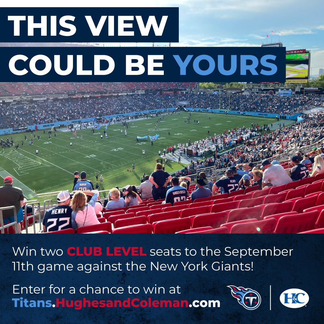 HughesColeman's tweet photo. #TitanUp folks, because we're giving away more tickets! Enter now for your chance to win 2 club level tickets to see the @Titans take on the @Giants. Don't Miss a Miracle - enter today! https://t.co/7r5k2g2CCo