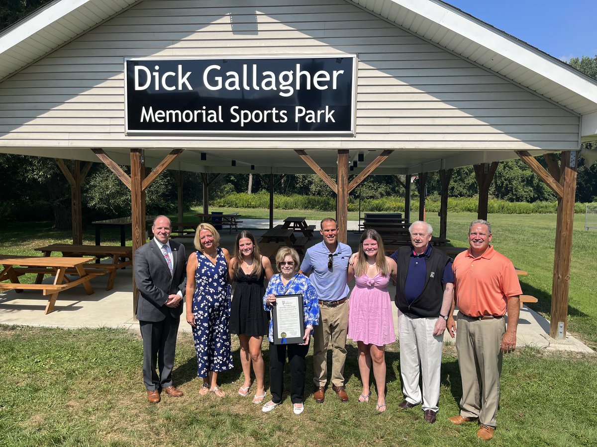 RepTimKennedy's tweet photo. Dick Gallagher was a true Buffalonian.

He was thoughtful, compassionate, &amp; he was dedicated to serving others - including through @KED_Foundation and as a champion of student athletes.

Proud to join his family today for the dedication of the Dick Gallagher Memorial Sports Park. https://t.co/HPe5J9NU8R