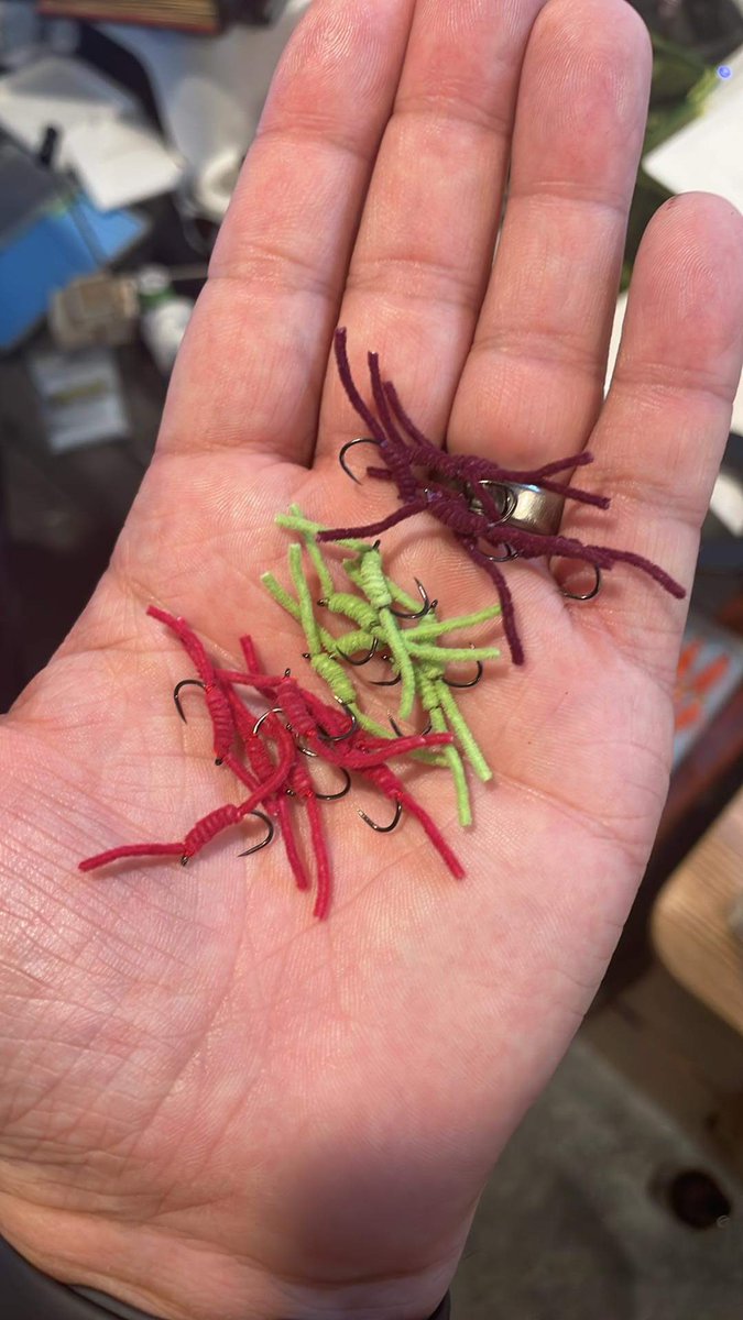 notonlytrout's tweet photo. Worms - before gently singeing the tips! Bead heads coming as well.
#flytying #flyfishing #notonlytrout #fishsnacks https://t.co/k24NQwoWKT