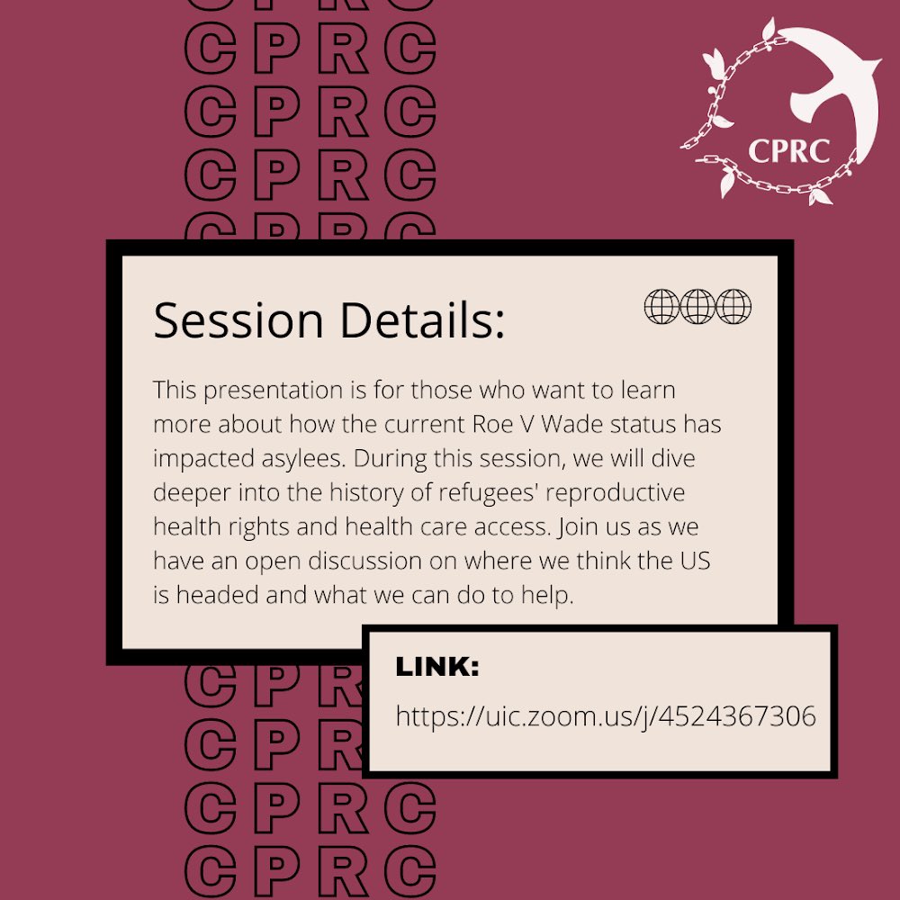 Join us on August 27 at 4pm CT for an in depth discussion of abortion policy and its impact on asylum seekers with our guest speaker Jacqueline Tenorio of UIC

Zoom link: uic.zoom.us/j/4524367306
