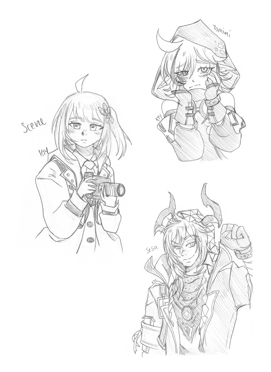 KTY_draws's tweet photo. Hi! Another batch of sketches (69/100). We Tomimi, Scene, Sesa and Manticore.
.
.
.
#Arknights #OPERATORS #sketch #daily #tomimi #scene #sesa #manticore #100operatorschallenge #dailysketch #kty https://t.co/HriN5WG2UZ