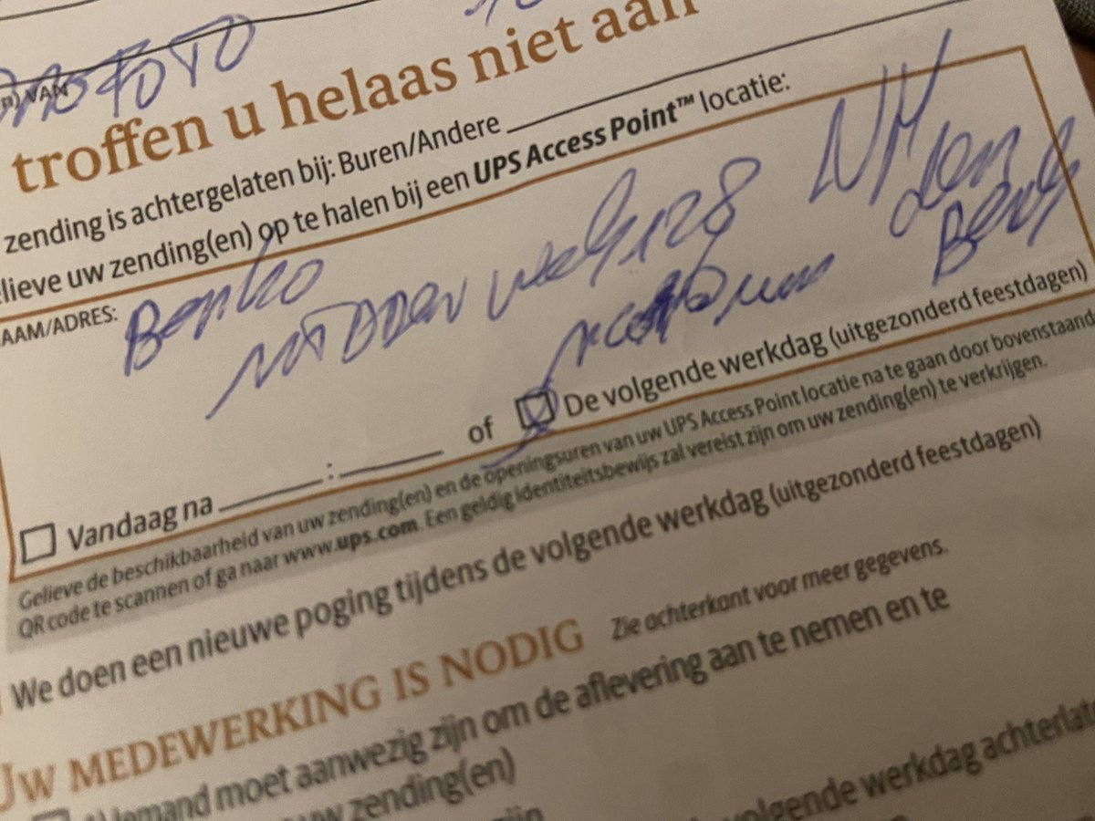 SuusHaveman's tweet photo. @UPS_Netherlands oh ja, en als jullie kunnen ontcijferen waar dit is? https://t.co/R47cR0WTPc