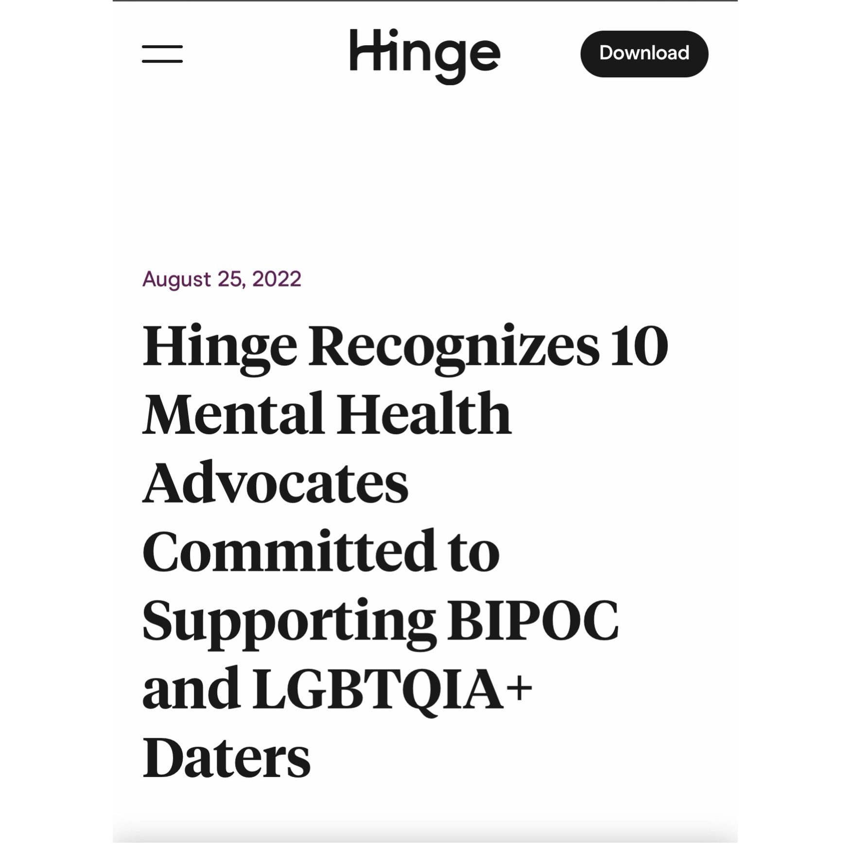 Hinge launches fund to support therapy access for LGBTQ and BIPOC