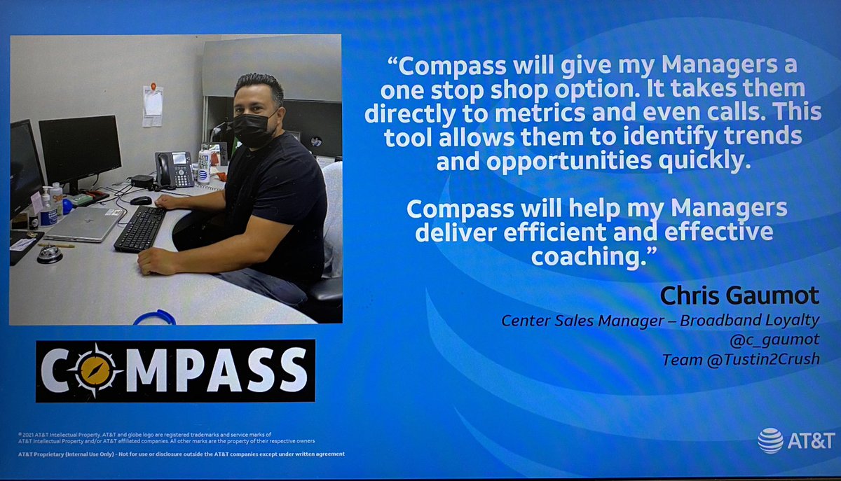 Our Broadband Loyalty team @Tustin2Crush is lovin’ <a href="/Compass4Care/">Compass4Care</a> 🎉 🧭 #compass4care #gamechanger #LifeatATT