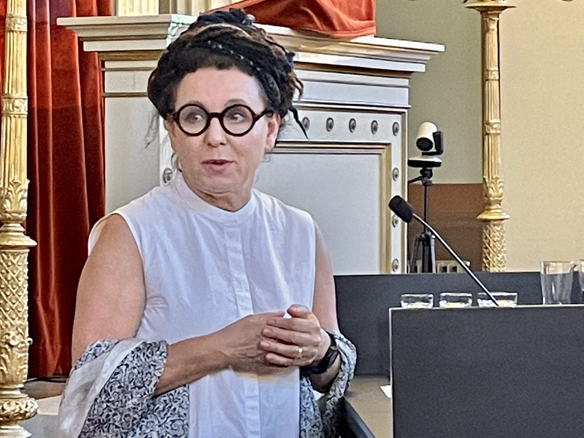 sum_uio's tweet photo. – I hope that the rights we are currently giving animals will soon be given to rivers, mountains and nature in general, says @tokarczuk_olga, Arne Næss Professor 2022 #ANsymp as she dedicates her speech to the Polish Oder river https://t.co/Yj6nx0BX7x