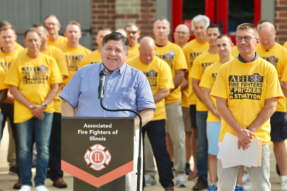JBPritzker's tweet image. Our fire fighters have been there for Illinoisans in their darkest, most difficult moments. I promise that I’ll always be there for them.

I'm proud to be endorsed by the @AFFI1935. Illinois will always champion the needs of fire fighters, paramedics, and all first responders.