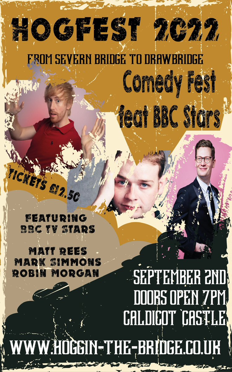 A night of live comedy with @themattrees @robinjaymorgan and @JokesWithMark inside Caldicot Castle on a Friday night, why the hell not!! Just £12.50 a ticket from Hoggin-the-Bridge.Co.Uk #comedy #nightout #outout #laughs #jokes #comedians #comedian #comic #laugh #fun #castle