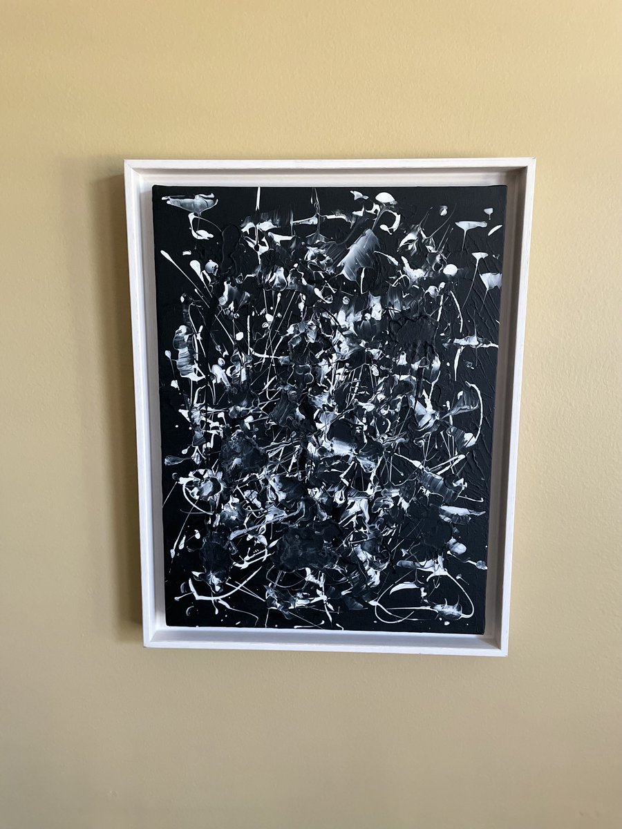 dldomers's tweet photo. Beyond excited to receive my @CryptoVulture physical piece for Dare - Saving Face.  I am even more impressed seeing the textures in the physical as I was the NFT.  Appreciate the handwritten note sharing the story of the piece and the beautiful art work from your little vultures. https://t.co/JR8qeS9KtU