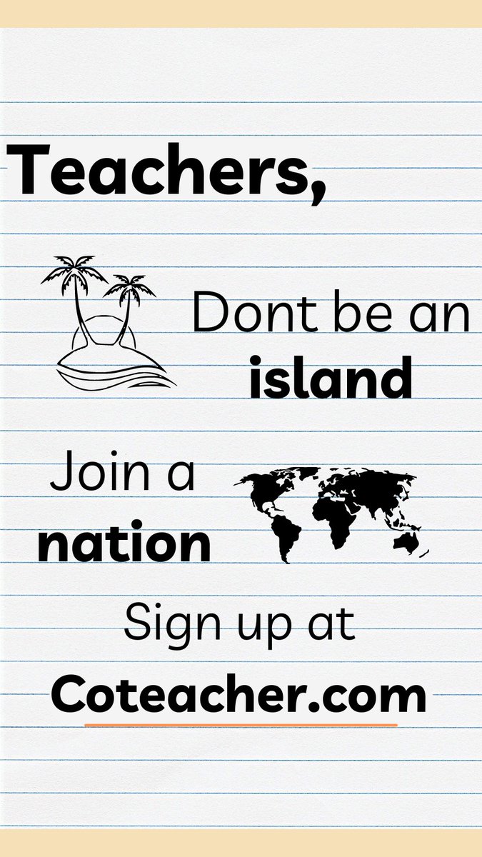 #TEACHERS - STOP REINVENTING THE WHEEL

Someone else has already developed the lesson you need and is WILLING TO SHARE with you

Find that teacher or BE THAT TEACHER 

on COTEACHER.com

#BackToSchool #clearthelist  #edchat #teachersoftwitter #BacktoSchool2022