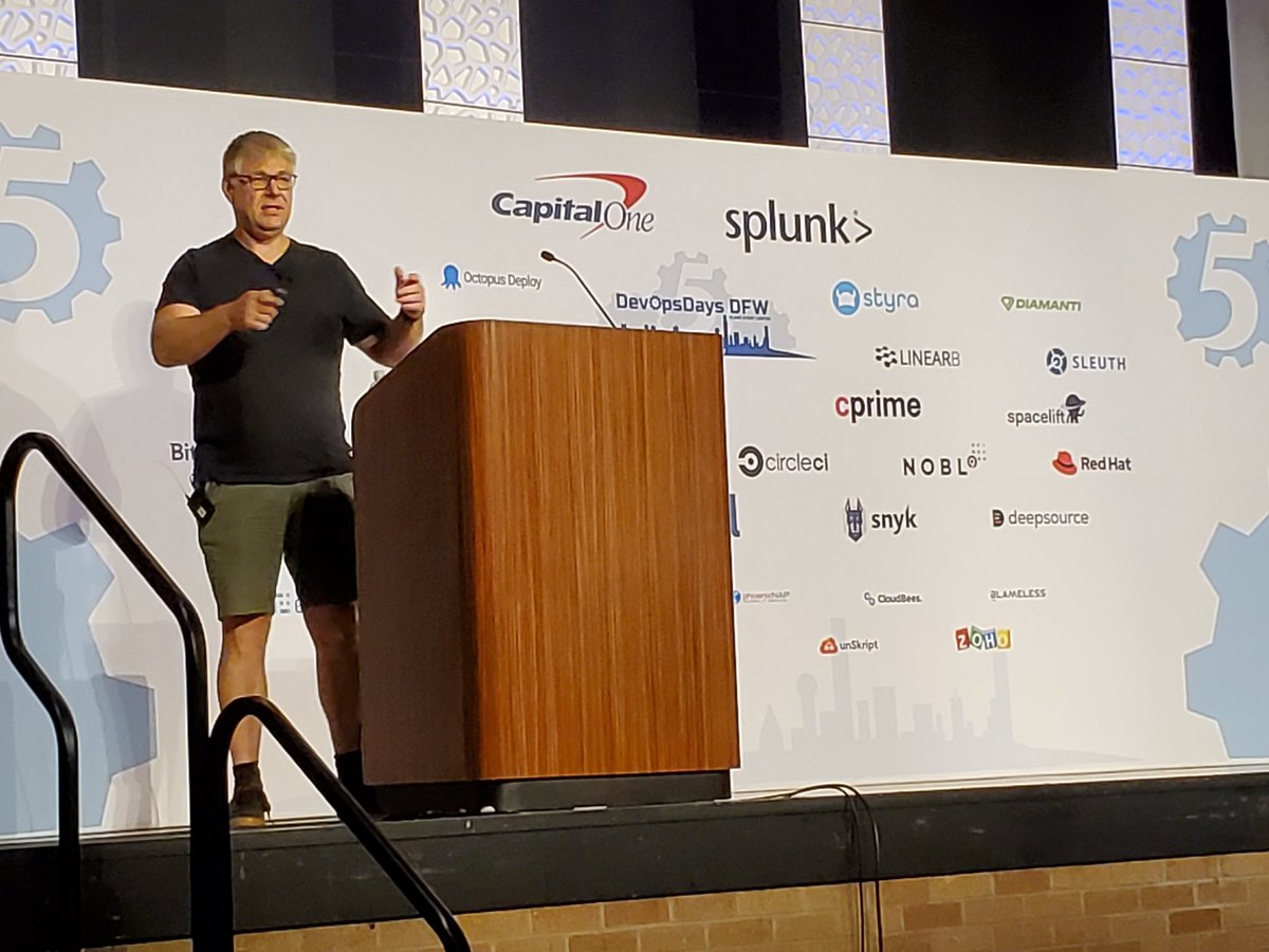 DevOpsLee's tweet photo. Another Luminary for Day 2 @DevOpsDaysDFW 2022 - The great @patrickdebois - A DevOps walks into the Metaverse and learns...
#DevOps #DevOpsOG #DevOpsDays #DevOpsDAYSDFW https://t.co/uDSS7KaVEM