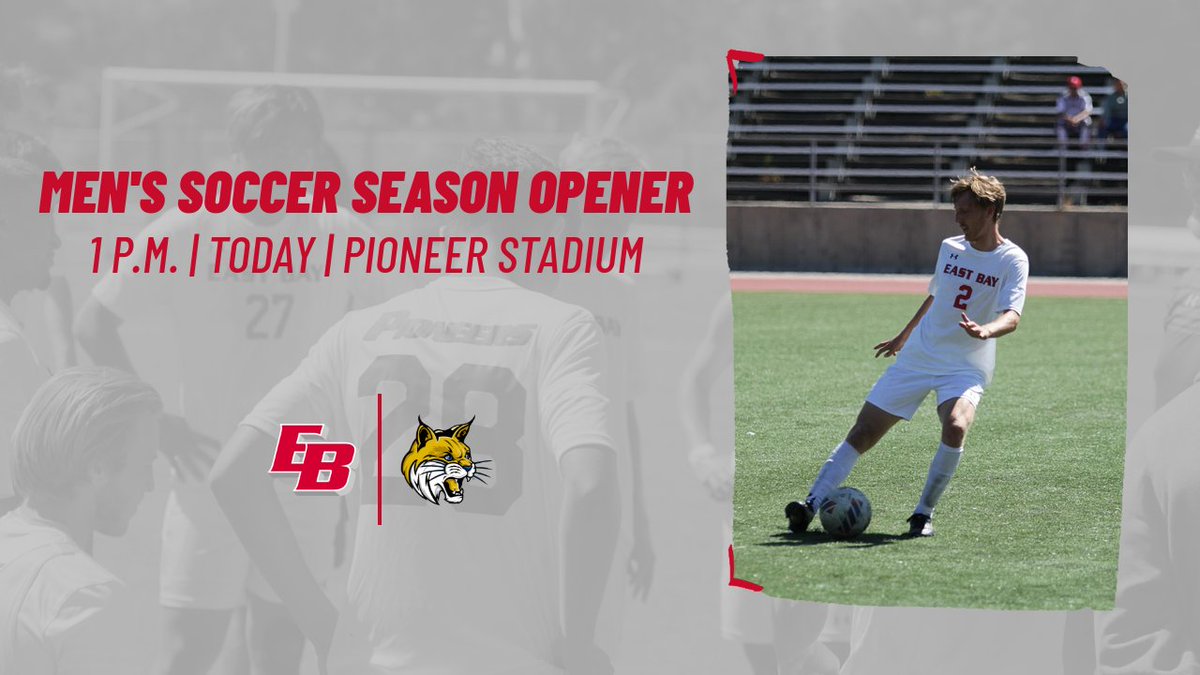 EastBayPioneers's tweet photo. It's MATCH DAY for @CSUEBMensSoccer!

2022 SEASON OPENER!

Cal State East Bay vs. @UCMercedBobcats 
🕐 1 p.m.
📍 Hayward, Calif. 
🏟️ Pioneer Stadium
📈 https://t.co/2bJY8XR41i
📺 https://t.co/S0Ot27o4kG
🎟️ https://t.co/APL4NgJJiY

#BuildTheBrand https://t.co/TdLHjKac5z